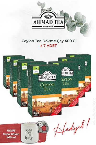 Ahmad Tea 7 Pieces of Ceylon Tea Bulk Tea 400 g and Raccoon Mug Gift