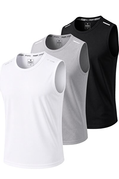 pandy 3-pack Quick Dry Breathable Athletic Technical Athlete Zero Sleeve T-shirt