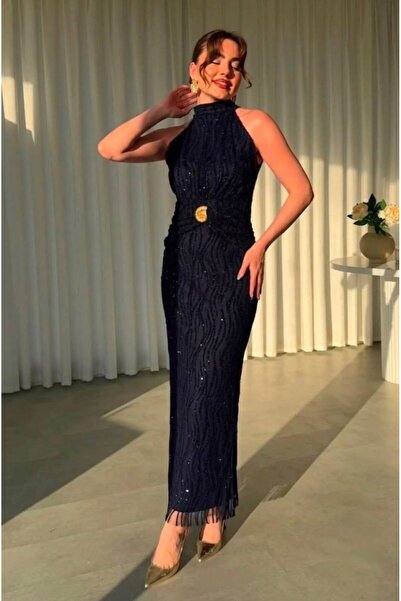 BNGL Boutique Κομψό και εντυπωσιακό βραδινό φόρεμα/τουαλέτα με γκλίτερ, σχέδι...