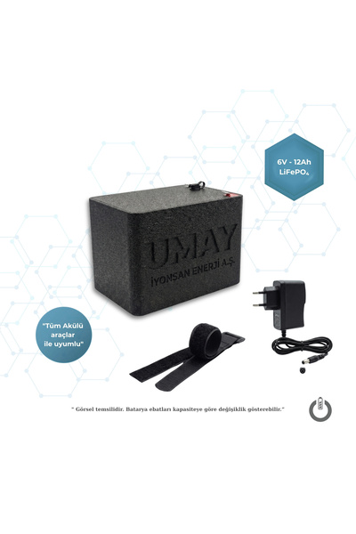 PİLZENPLUS İYONSAN IYN-UMY-612-SET 6V 12Ah LiFePO4 UMAY Akülü Araba Bataryası...
