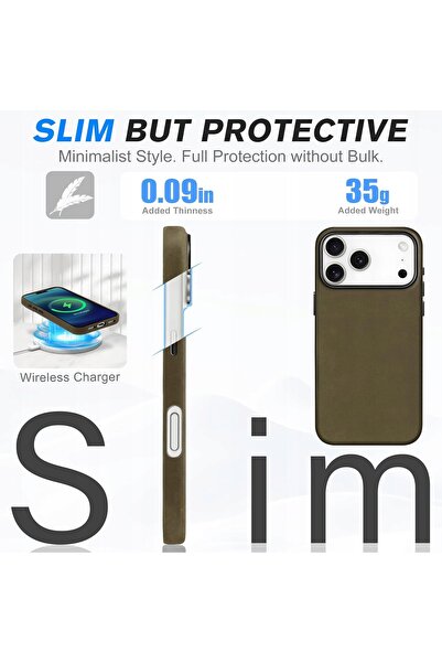 NO BRAND Husă Shieldon Natural Magsafe pentru iPhone 17 Pro din Piele de vacă...