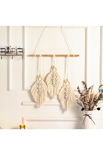 NO BRAND Decor de perete macrame, decorațiune suspendată boho, decorațiune țe...