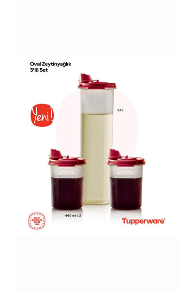 Tupperware طقم زيتونية بيضاوية الشكل مكون من 3 قطع