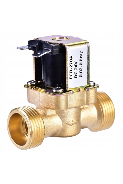NO BRAND Electrovalvă de apă din alamă NC 3/4 electromagnetică DC24V