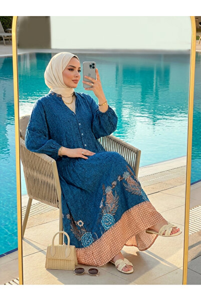 Kirazca Butik فستان نسائي من الفيسكون بنمط عرقي وتصميم إسلامي