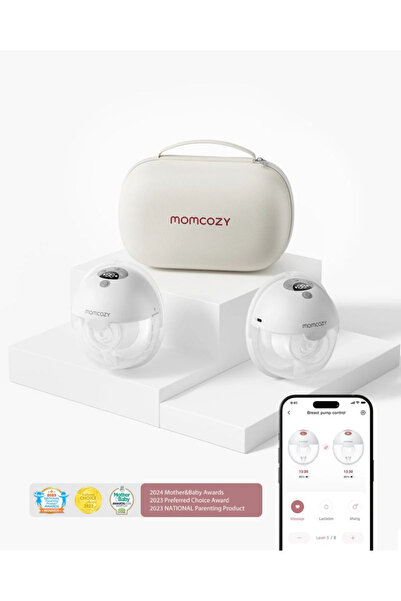 Momcozy M5 Γκρι Αντλία Θηλασμού Διπλή, Ελεύθερων Χεριών, ελεγχόμενη μέσω εφαρ...