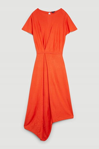 NO BRAND Rochie de cocktail asimetrică portocalie Karen Millen, rochie de sea...