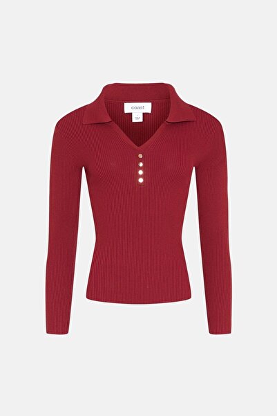 NO BRAND Pulover Clasic Burgundy Coast L