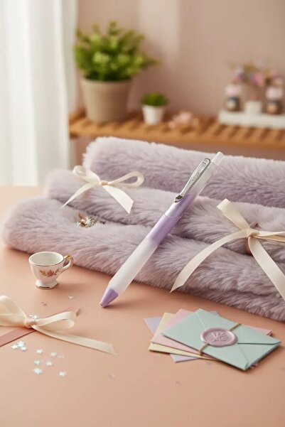Miniso Lisanslı Pastel Seri İmza Kalemi 0,5 mm – Siyah Mürekkepli Mor Gövde