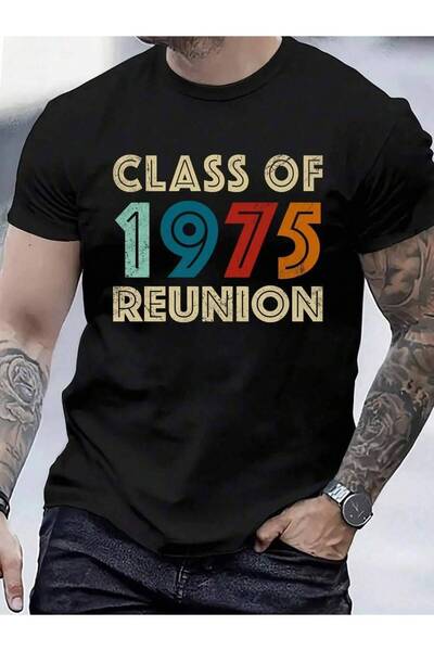 9TAY تي شيرت فاخر من القطن 100% للرجال والنساء بتصميم كلاسيكي لطلاب دفعة 1975...