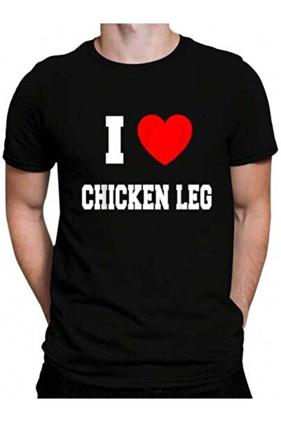 Astogria13 تي شيرت قطني 100% بطباعة 'I Love Chicken Leg' للنساء والرجال، قمصا...