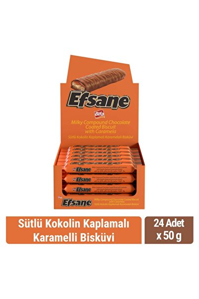 Bifa Efsane Kaplamalı Karamelli Bisküvi 50 gr x 24 Adet