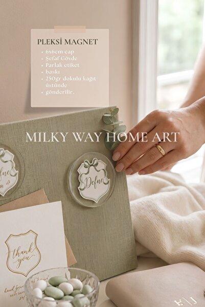 Milky Way Home Art Kişiye Özel İsimli Pleksi Magnet 6 cm – Hoş Geldin Bebek, ...
