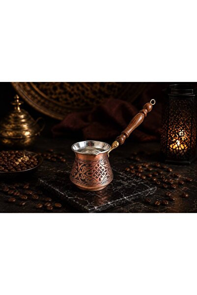 BARITCIOGLU Copper Coffee Pot with Engraving for 4 Cups