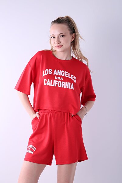 Veni Life Σετ μπλουζάκι και σορτς με στάμπα Los Angeles California