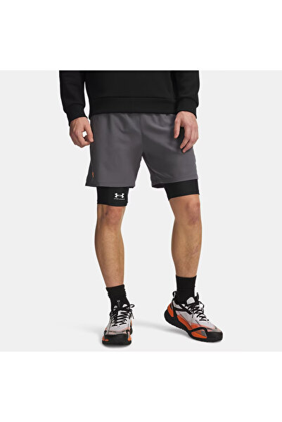 Under Armour شورت رجالي منسوج من Vanish مقاس 6 بوصات باللون الرمادي