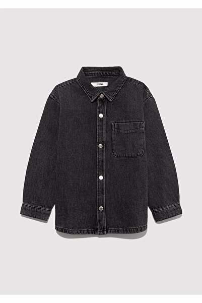 Mavi Boy's Anthracite Bobbo 90S Anthracite Denim Jean Shirt