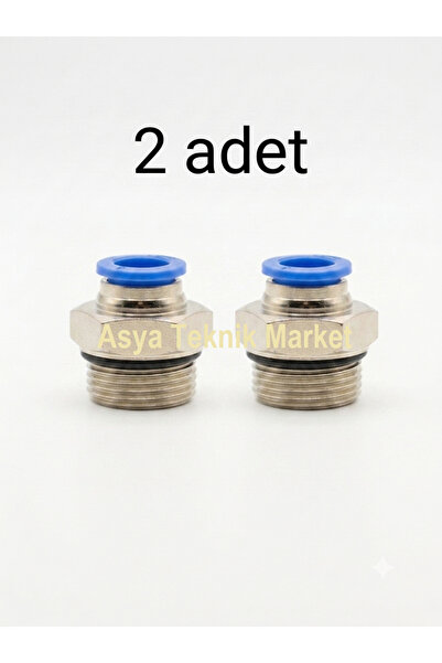 1/8" , 1/8 İnç , Çap 4mm , Düz Erkek Rekor , Pnömatik Bağlantı Nipeli