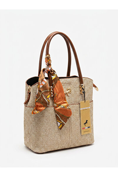 Miami Polo Club Leather Look Women's Hand and Shoulder Bag with Scarf