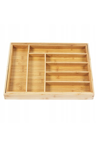 Greenbluespice 2x Organizator extensibil din bambus pentru tacâmuri, inserabi...