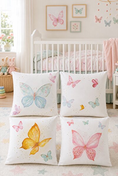 EVPANYA Butterfly Valley Patterned 4-Piece Children's and Baby Pillowcase Set