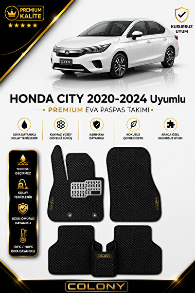 COLONY Honda City(2020-2024) Uyumlu EVA Paspas Tam Set–Araca Özel,Kolay Monta...