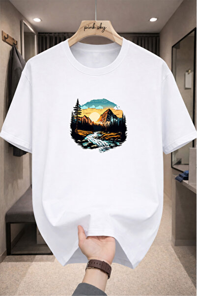Pink Sky Premium Oversize T-Shirt 100% Cotton Unisex Comfortable Fit Trending...