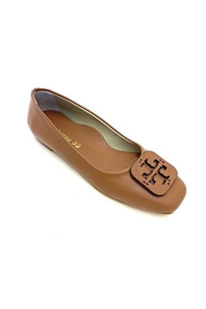 Generic Brand Square-Toed Genuine Leather Buckle Ballet Flats