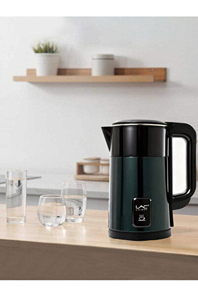 Generic Brand Dark Green Double Layer Stainless Steel Electric Kettle, Fast B...