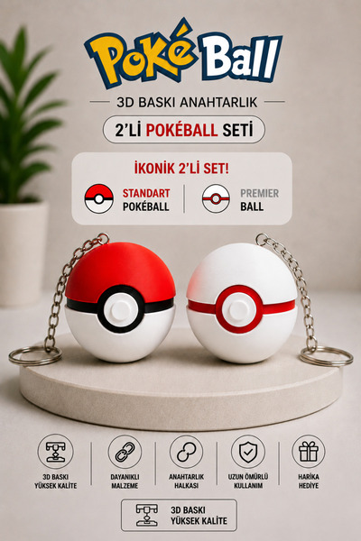 Charmbi Poke Ball & Premier Ball Poke Ball Keychain Charm Strap Charm Pokemon...
