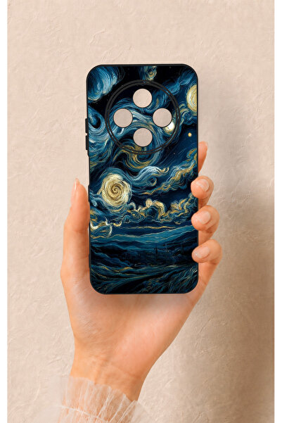 Vip Case Tecno Spark 30C Uyumlu Yıldızlı Gece Desenli Silikon Kılıf