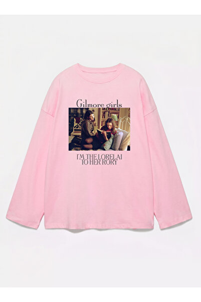 Disante 100% bumbac, cu potrivire oversize, imprimeu Gilmore Girls - Tricou c...