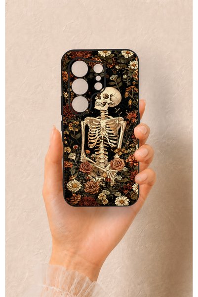Vip Case Tecno Camon 50 Compatible Flower Skeleton Pattern Silicone Case
