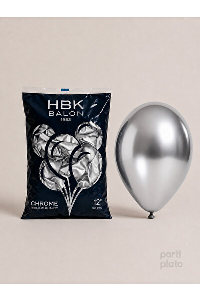 HBK Balon 12 Inch Chrome Balloon Hbk Silver (Silver) 50's