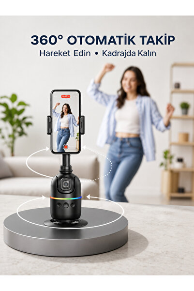 alemdarshop Artificial Intelligence Supported 360 Degree Rotating Desktop Pho...