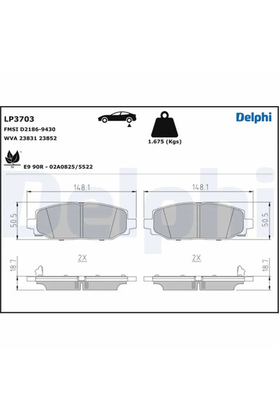 DELPHİ Set Placute Frana Frana Disc Jeep Wrangler 4 2017-2017