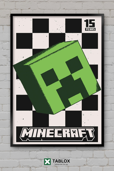 TABLOX Minecraft Creeper Dječja igra Zabava Drveni ukrasni MDF sto
