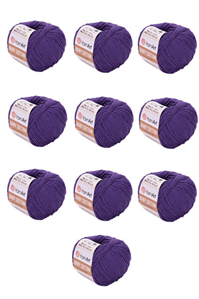 Yarnart Baby Cotton 10 Pieces Hand Knitting Yarn (455) 50% Cotton 50% Acrylic...