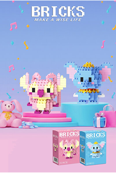 Bricks make a wise life Angel ve Dumbo 3D Yapboz - İkili Set - Mikro Blok Yap...