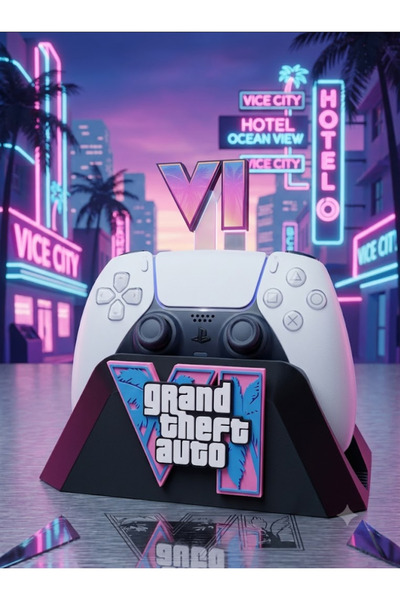 Printona GTA VI Temalı PlayStation 5 (PS5) Kol Standı - Gamepad Standı