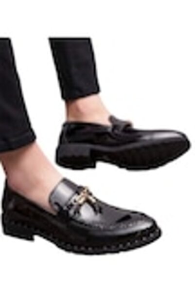 OEM Mocasini barbati din imitatie piele lacuita, cu ciucure EU 44