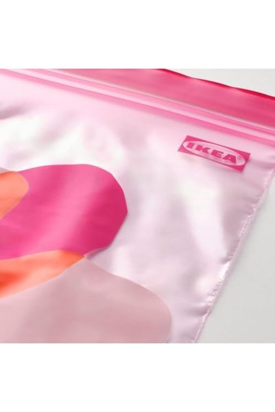 Yıldızan meala kozmetık store ISTAD kilitlenebilir buzdolabı poşeti, pembe-turuncu, 2,5 lt ve 1,2 lt, 50 adet
