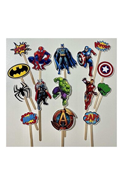 DecoParty Set de decorațiuni pentru tort – Tematică AVENGERS SUPER EROI, 15 p...