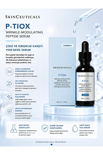 SkinCeuticals P-TIOX Serum – İnce Çizgi, Kırışıklık ve Cilt Dokusu Görünümüne...
