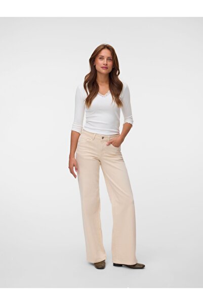 Vero Moda Weit geschnitten VMSANDIE-STRETCH Mid Rise Weiter Beinschnitt Jeans