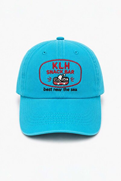 Külah KLH Snack Bar Șapcă tip Dad Cap, brodată, cu aspect spălat – Turcoaz