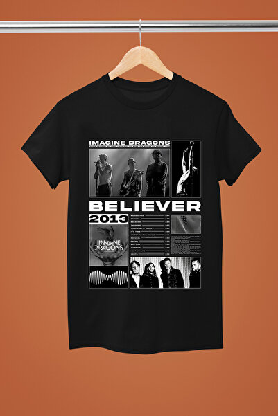 MAGORS Tricou rock din bumbac imprimat, cu mânecă scurtă, croială normală, Im...