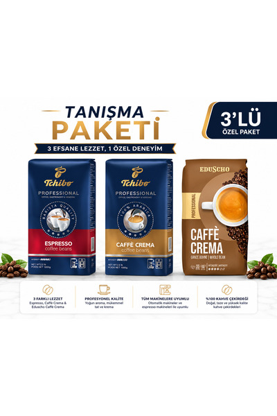 Tchibo Tanışma Paketi Caffe Crema - Espresso Beans - Eduscho Caffe Crema 1'er kg