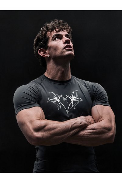 Yokedwear Heart Men'S/Women's Compression T-Shirt |   Black Sports T-Shirt