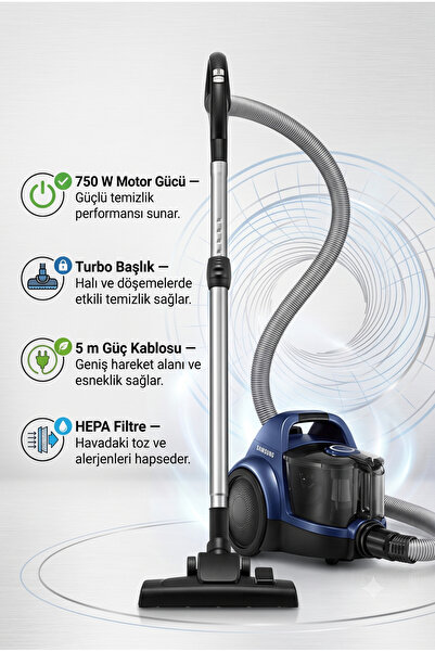 Samsung CycloneForce 750 W Toz Torbasız Elektrikli Süpürge - 5 Kademeli Filtr...